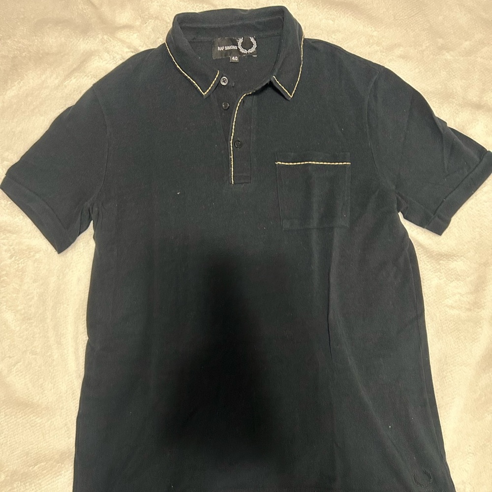 Fred Perry Black Polo Shirt with Yellow Stitching